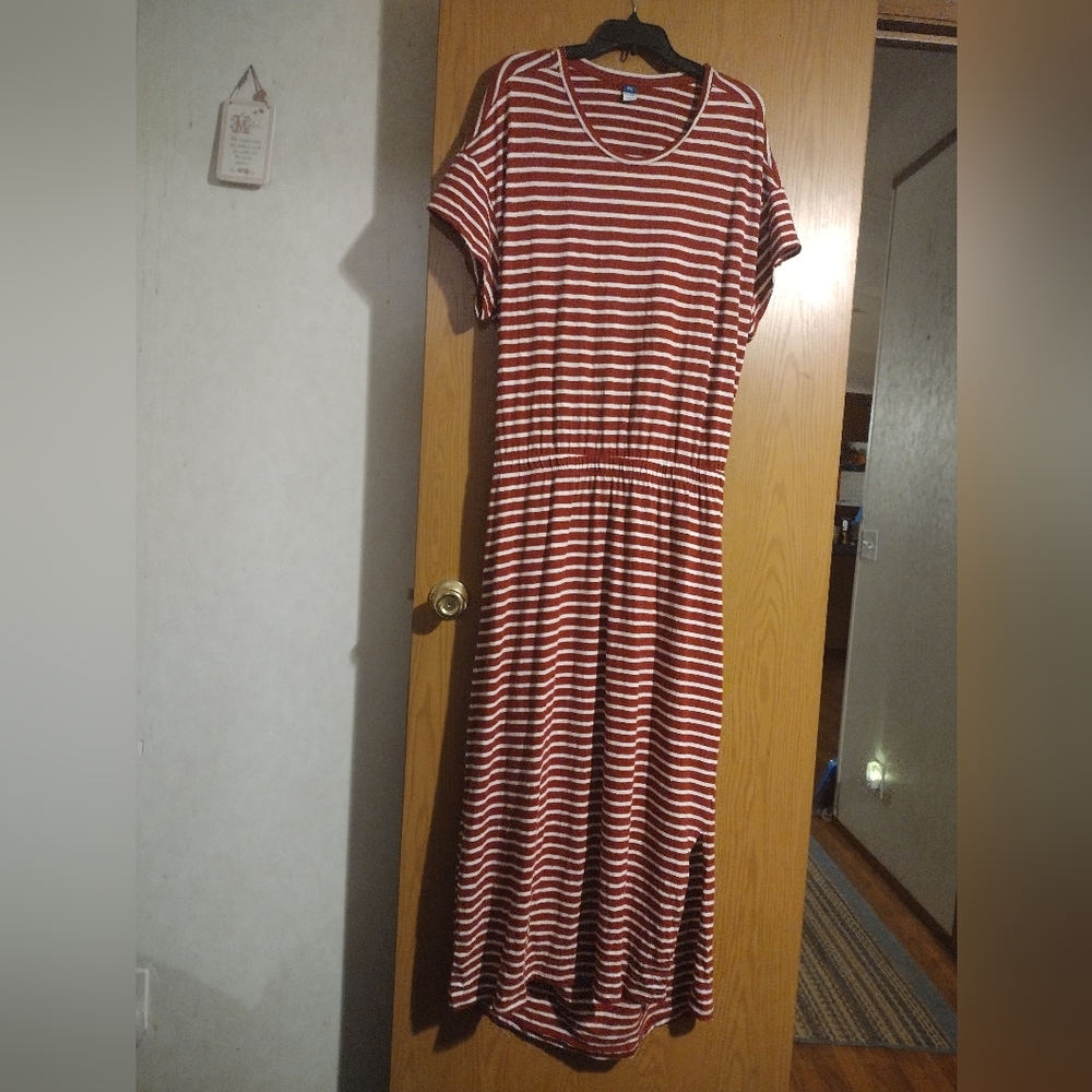 Red and White Stripe Dress